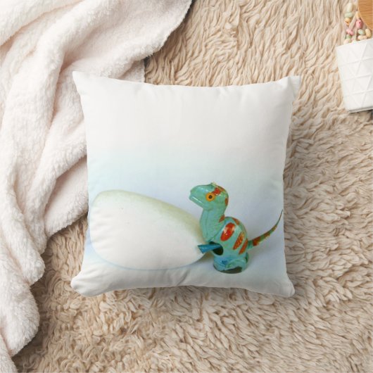 卵の写真の枕クッションを押しているディーノの恐竜 クッション (ブランケット)