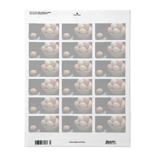 卵の写真 ラベル (フルシート)