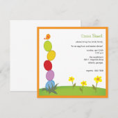 卵の列 – 復活祭の招待状 招待状 (正面/裏面)