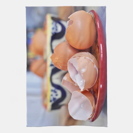 卵の割れ キッチンタオル (縦)