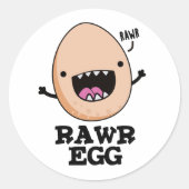 卵の卵おもしろいの泡立て生卵プリン ラウンドシール (正面)