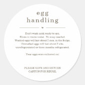 卵の取り扱い指示シールのカートン気にラベル ラウンドシール (正面)