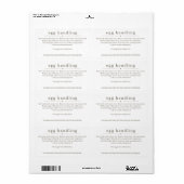 卵の取り扱い指示シールのカートン気にラベル ラベル (フルシート)