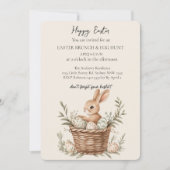 卵の古いチェアのまわりにと卵狩り付きバスケット 招待状 (正面)