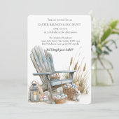 卵の古いチェアのまわりにと卵狩り付きバスケット 招待状 (スタンド正面)