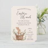 卵の古いチェアのまわりにースターブランチのバスケット 招待状 (スタンド正面)