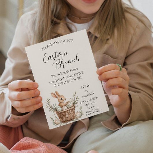 卵の古いチェアのまわりにースターブランチのバスケット 招待状