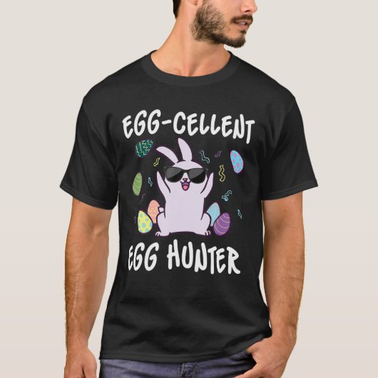卵の地下卵ハンターイースターデーバニーおもしろい Tシャツ (正面)