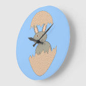 卵の壁の時計から風変わりのバニー孵化 ラージ壁時計 (傾斜)