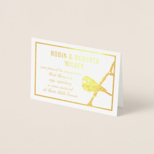 卵の妊娠の発表ホイルカード 箔カード (正面)