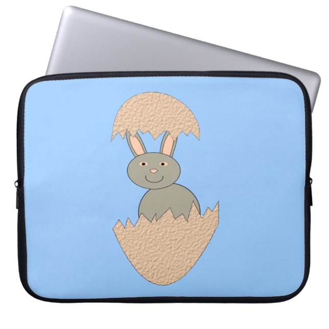 卵の孵化からBunny風変わりバッグ ラップトップスリーブ (正面)