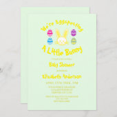 卵の小さなバニー復活祭の赤ちゃんシャワー 招待状 (正面/裏面)