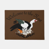 卵の巣に乗るアヒル ドアマット (正面)