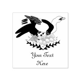 卵の巣に乗るアヒル ラバースタンプ