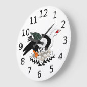 卵の巣の上のアヒル ラージ壁時計 (傾斜)