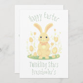 卵の幼稚園とゴールデンイースターバニー シーズンカード (正面/裏面)