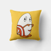 卵の形のかわいいかわいい漫画のキャラクター枕 クッション (裏面)