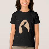 卵の形のミニマルなイースターバニー トライブレンドTシャツ (正面)