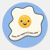 卵の日のかわいい卵の日当たりの良い側面を持っているT- ラウンドシール (正面)