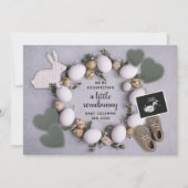 卵の春イースター妊娠リビールベビー 案内状 (正面)