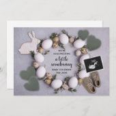 卵の春イースター妊娠リビールベビー 案内状 (正面/裏面)