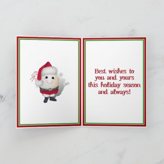 卵の普通のクリスマス シーズンカード (内部)