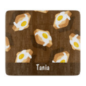 卵の柄のパン切り カッティングボード (正面)