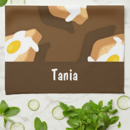 卵の柄のパン切り キッチンタオル