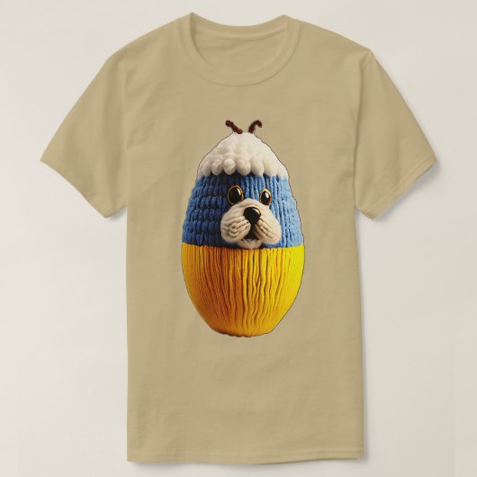 卵の標準プリント服の犬 Tシャツ (デザイン正面)