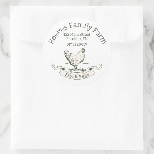 卵の段ボールラウンドラベルステッカー ラウンドシール (バッグ)