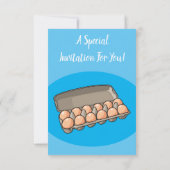 卵の段ボール カートゥーンイラスト 招待状 (裏面)