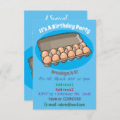 卵の段ボール カートゥーンイラスト 招待状 (正面/裏面)