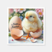 卵の殻から現れるイースターシック スタンダードカクテルナプキン (正面)