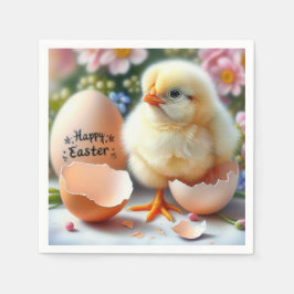 卵の殻から現れるイースターシック スタンダードカクテルナプキン