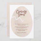 卵の殻が割れた赤ちゃんがもうすぐ生まれるお知らせ 招待状 (正面/裏面)