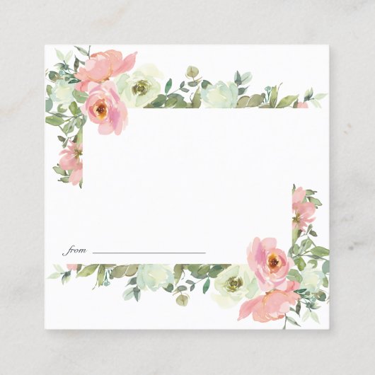 卵の殻と赤面エレガントフローラ日付ナイトカード スクエア名刺 (裏面)