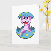 卵の殻のついた蛇 カード (黄色い花)