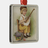 卵の殻のギターとの幸せなEasterBoy メタルオーナメント (右)