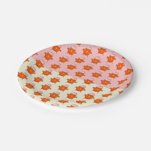 卵の殻の模様が入った可愛いイースターチック ペーパープレート (アングル)