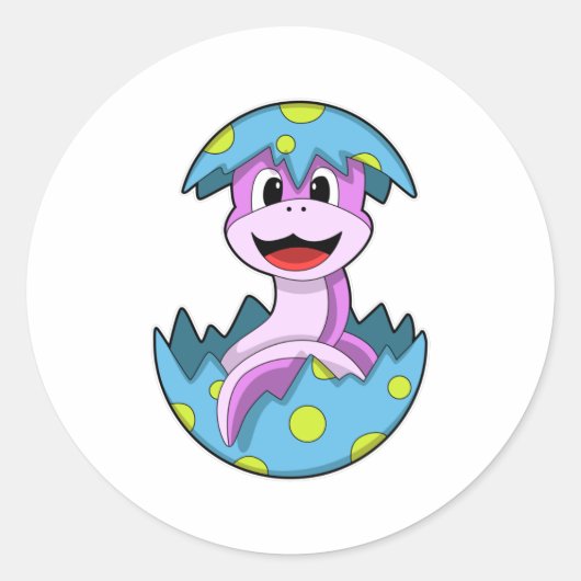 卵の殻を持つヘビ ラウンドシール (正面)