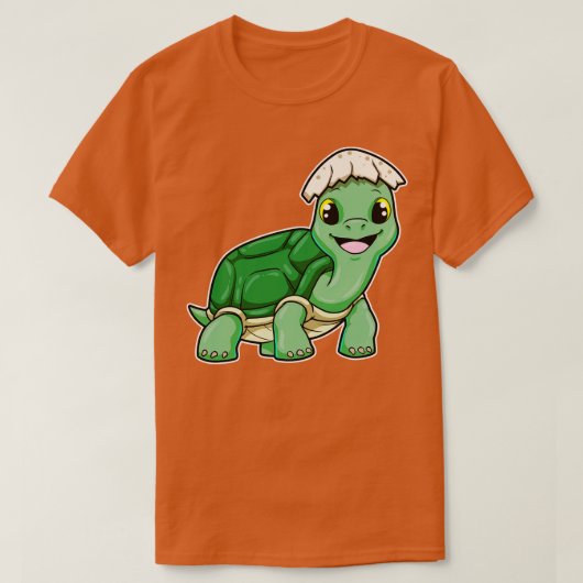 卵の殻を持つ亀 Tシャツ (デザイン正面)