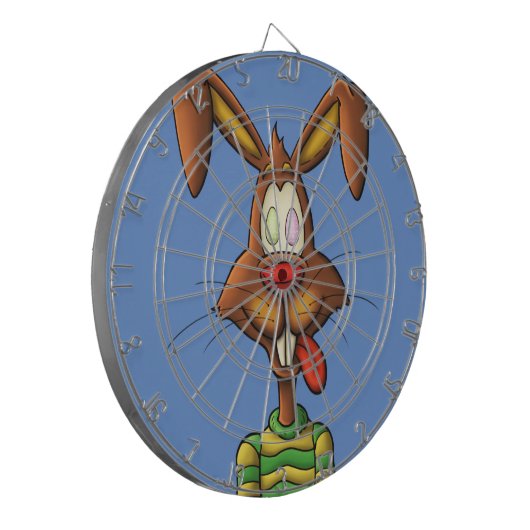 卵の気違いのイースターのウサギのおもしろいな漫画のスケッチ ダーツボード (正面左)