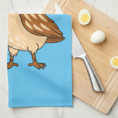 卵の漫画と幸せなウズラ キッチンタオル (四つ折り)