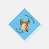 卵の漫画と幸せなウズラ スタンダードカクテルナプキン (角)