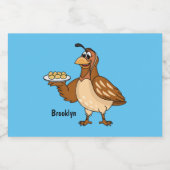 卵の漫画と幸せなウズラ フードラベル (シングルラベル)