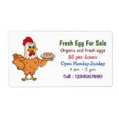 卵の漫画の新鮮な卵の看板が売り出される鶏 ラベル (正面)