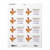 卵の漫画の新鮮な卵の看板が売り出される鶏 ラベル (フルシート)