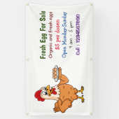 卵の漫画の新鮮な卵の看板が売り出される鶏 横断幕 (縦)