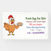 卵の漫画の新鮮な卵の看板が売り出される鶏 横断幕 (横)