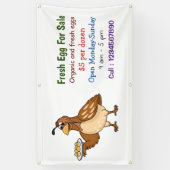 卵の漫画の新鮮な卵の看板を販売するためにウズラ 横断幕 (縦)